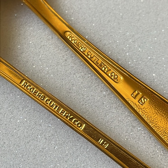 Set of 2 Rogers Cutlery Golden Spring Garden electroplate intl. - Picture 7 of 9